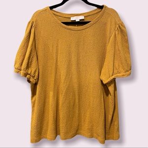 LOFT Textured Yellow Mustard Top Shirt 20/22